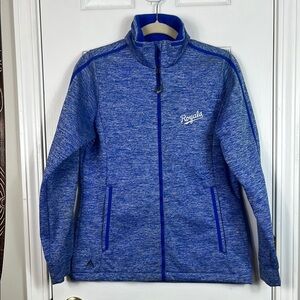 Antigua Heather blue Kansas City Royals long sleeved zip up jacket size Small.
